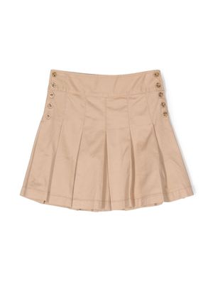 Ralph Lauren Kids A-line pleated cotton skirt - Neutrals