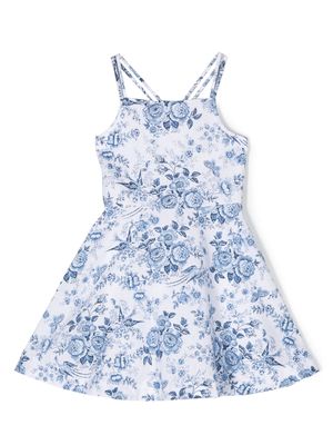 Ralph Lauren Kids all-over floral print flared dress - White