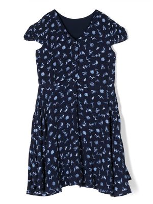 Ralph Lauren Kids all-over nautical print dress - Blue