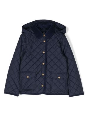 Ralph Lauren Kids Audrey diamond-quilted hooded coat - Blue