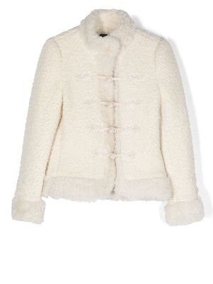 Ralph Lauren Kids Bank shearling-trim wool jacket - Neutrals