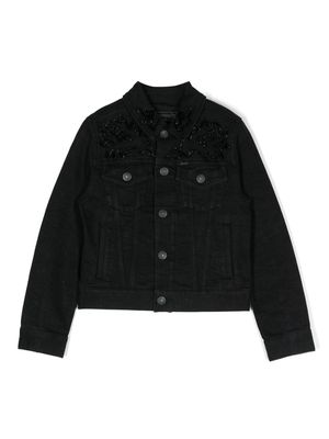 Ralph Lauren Kids bead-detailing denim jacket - Black