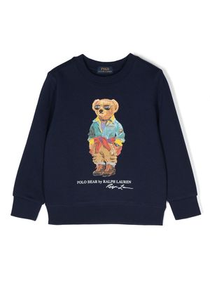 Ralph Lauren Kids Bear-print sweatshirt - Blue