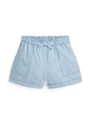 Ralph Lauren Kids belted chambray cotton shorts - Blue