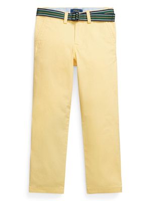 Ralph Lauren Kids belted straight-leg chinos - Yellow