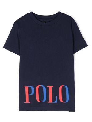 Ralph Lauren Kids bi-colour logo-print T-shirt - Blue