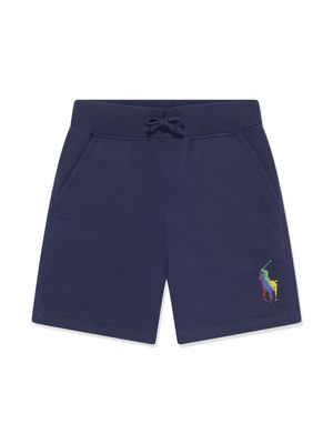 Ralph Lauren Kids Big Pony cotton-blend fleece shorts - Blue