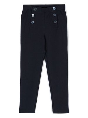 Ralph Lauren Kids buttoned cotton leggings - Blue