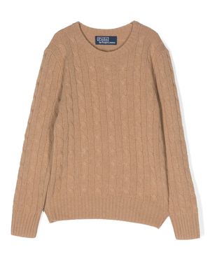 Ralph Lauren Kids cable-knit cashmere jumper - Brown