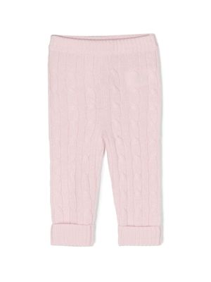 Ralph Lauren Kids cable-knit cashmere leggings - Pink