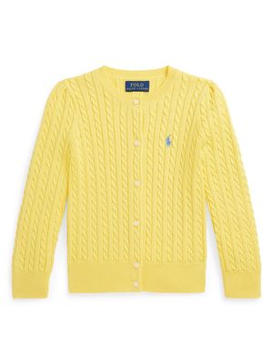 Ralph Lauren Kids cable-knit cotton cardigan - Yellow