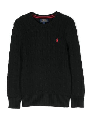Ralph Lauren Kids cable-knit cotton jumper - Black
