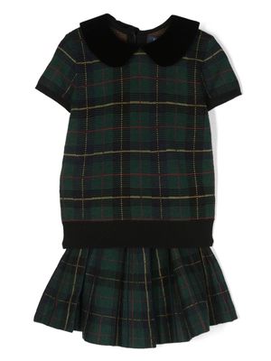 Ralph Lauren Kids check-pattern pleated skirt - Green