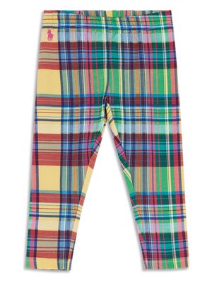 Ralph Lauren Kids check-pattern stretch-cotton trousers - Green