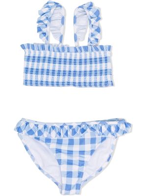 Ralph Lauren Kids check-print bikini set - Blue