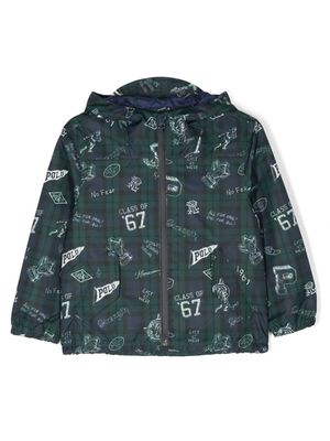 Ralph Lauren Kids check-print windproof jacket - Green