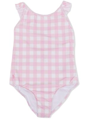 Ralph Lauren Kids checker-print swimsuit - Pink