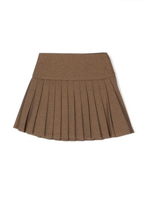 Ralph Lauren Kids chevron-knit pleated skirt - Brown