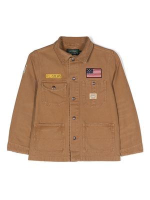 Ralph Lauren Kids Chore patch-detail denim jacket - Brown