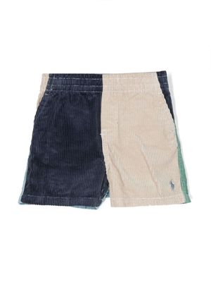 Ralph Lauren Kids colour-block corduroy shorts - Blue