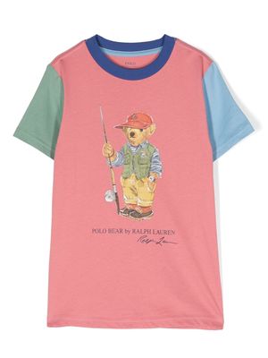 Ralph Lauren Kids colour-block cotton T-shirt - Pink