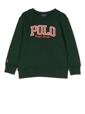 Ralph Lauren Kids corduroy appliqué-logo sweatshirt - Green