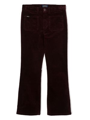 Ralph Lauren Kids corduroy logo-patch trousers - Red