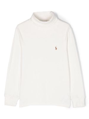 Ralph Lauren Kids cotton roll-neck jumper - White