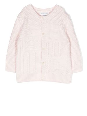 Ralph Lauren Kids crew-neck intarsia-knit cardigan - Pink