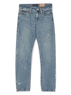 Ralph Lauren Kids distressed-effect straight-leg jeans - Blue
