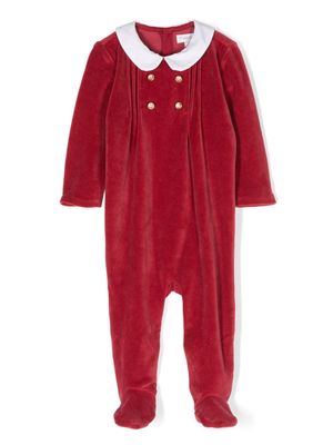 Ralph Lauren Kids double-breasted velour pajama - Red