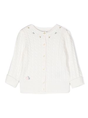 Ralph Lauren Kids embroidered knitted cardigan - White