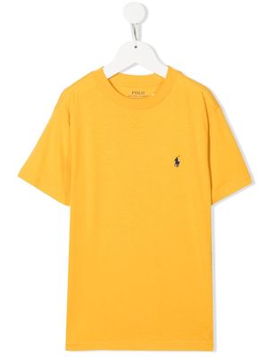 Ralph Lauren Kids embroidered-logo cotton T-shirt - Yellow