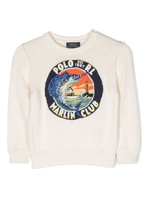 Ralph Lauren Kids embroidered-logo roll-neck jumper - Neutrals