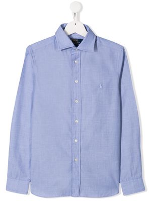 Ralph Lauren Kids embroidered logo shirt - Blue