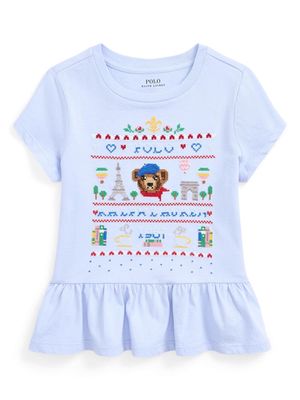 Ralph Lauren Kids embroidered-motif T-shirt - Blue