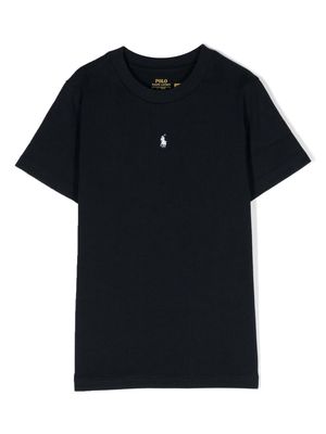 Ralph Lauren Kids embroidered-pony cotton T-shirt - Blue