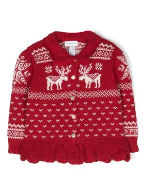 Ralph Lauren Kids fair isle-knit button-up cardigan - Red