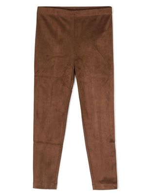 Ralph Lauren Kids faux-suede slim-cut leggings - Brown