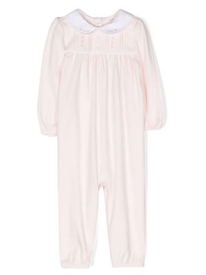 Ralph Lauren Kids floral-embroidered cotton romper - Pink