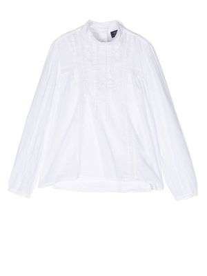 Ralph Lauren Kids floral-embroidered mock-neck blouse - White