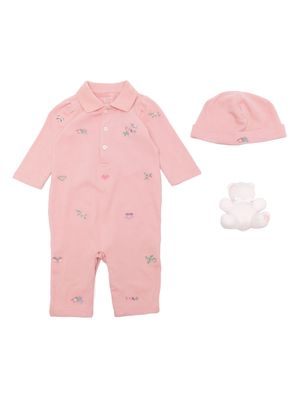 Ralph Lauren Kids floral-embroidered tree-piece set - Pink