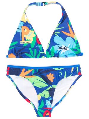 Ralph Lauren Kids floral-print bikini set - Blue