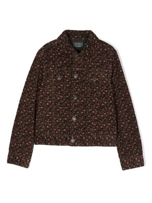 Ralph Lauren Kids floral-print cotton denim jacket - Brown