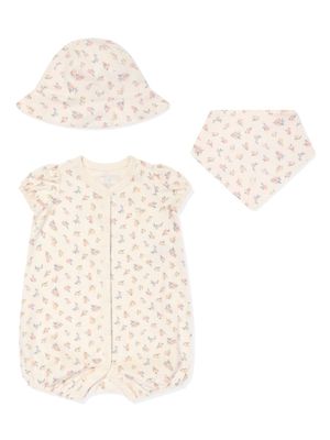 Ralph Lauren Kids floral-print cotton romper set - Neutrals