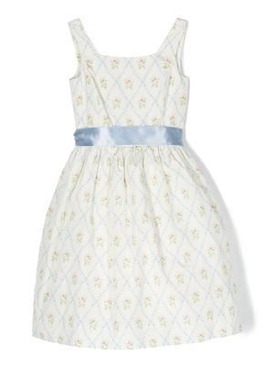 Ralph Lauren Kids floral-print square-neck dress - Neutrals