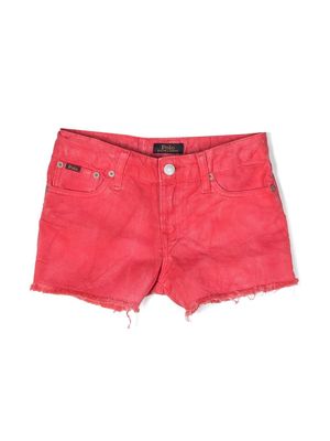 Ralph Lauren Kids frayed-hem denim shorts - Red