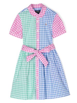 Ralph Lauren Kids gingham check-pattern cotton dress - Pink