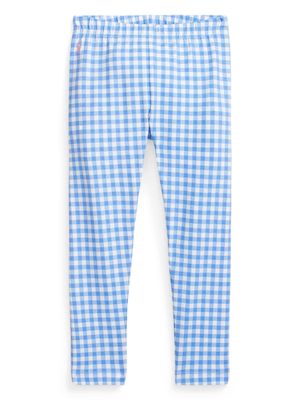 Ralph Lauren Kids gingham skinny trousers - Blue