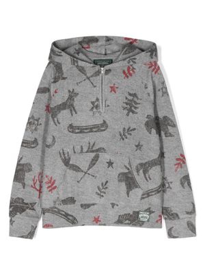 Ralph Lauren Kids graphic-print half-zip hoodie - Grey